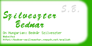 szilveszter bednar business card