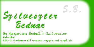 szilveszter bednar business card